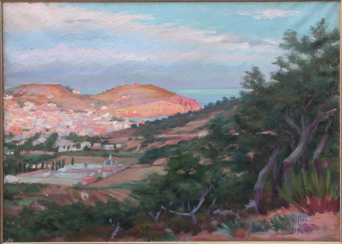 F. de A. LLEYXA "Sant Feliu de Guixols" 1919 huile sur toile 48x62-photo-4